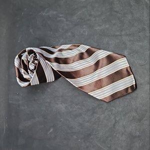 Nautica brown striped silk tie